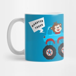 illustration of monster truck with cartoon style. Mug